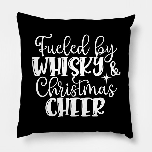 Fueled by Whisky and Christmas Cheer Pillow by PrettyVocal