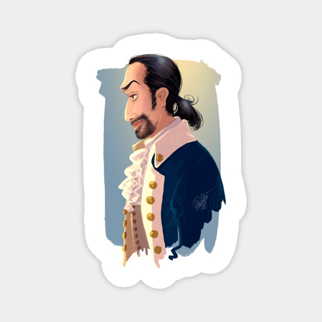 HAMILTON MUSICAL Alexander Hamilton (Lin Manuel Miranda) Magnet by MeikeARTS