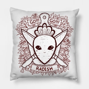 Radish and Knife Coat of Arms Pillow