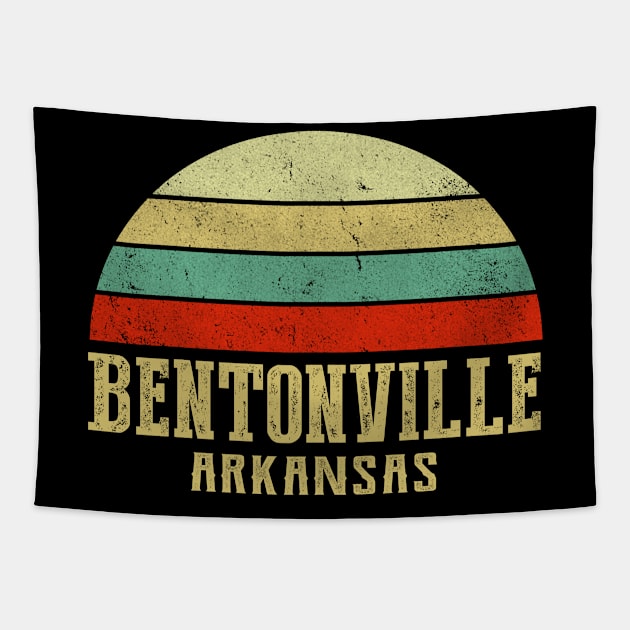 Bentonville Arkansas Vintage Retro Sunset Tapestry by Curry G