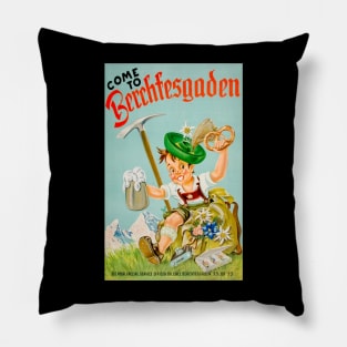 Vintage German Tourism - Come to Berchtesgaden - Yesteryear Designs Pillow