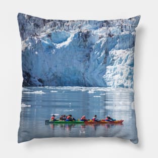 USA. Alaska. Canoes in front of Glacier. Pillow