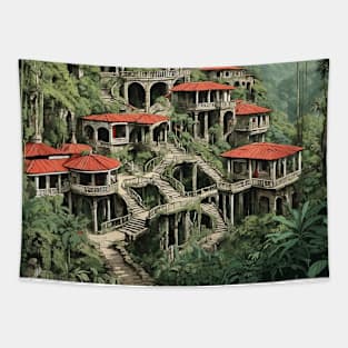 Xilitla San Luis Potosi Mexico Vintage Tourism Travel Tapestry