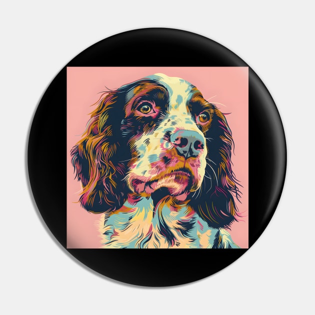 Retro English Cocker Spaniel: Pastel Pup Revival Pin by NatashaCuteShop