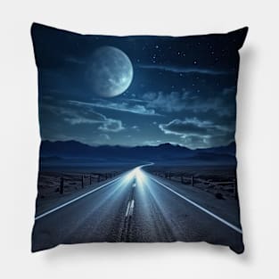 Road Voyage Trip Serene Landscape Pillow