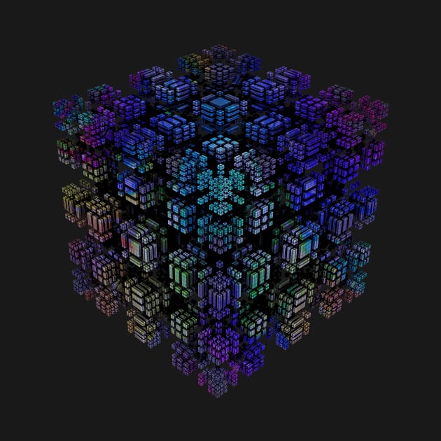 Rainbow Fractal Cube by MokshaVisions