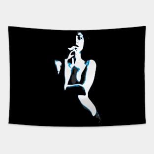 woman silhouette art Tapestry