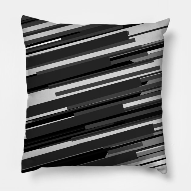 Black and White Stripes Pillow by Nixart