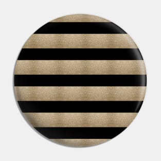 Preppy Minimalist Geometric Pattern Black Gold Stripes Pin