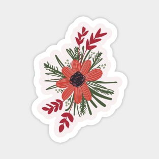 Black, red and white cosmos png Magnet