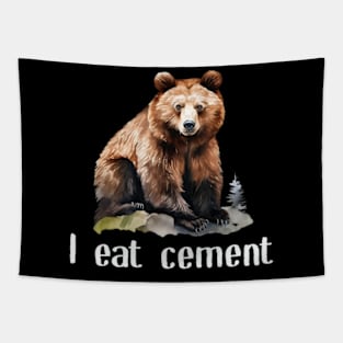 I Eat Cement Cursed Bear Dark Tapestry