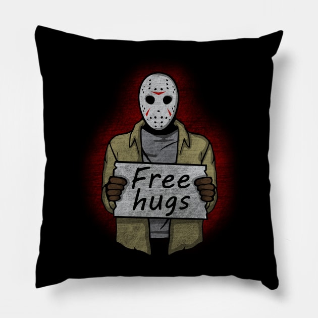 Free Hugs (Jason Voorhees) Pillow by Melonseta