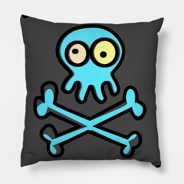 Whacky skull crazy skull birthday gift shirt Pillow by KAOZ