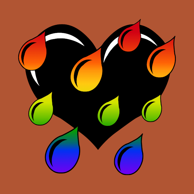 Rainbow Weeping Heart by RawSunArt