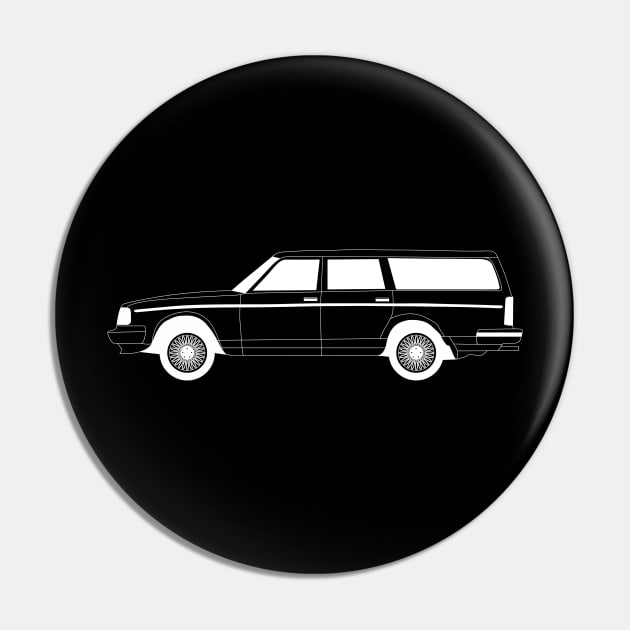 Volvo 245 DL White Outline Pin by kindacoolbutnotreally