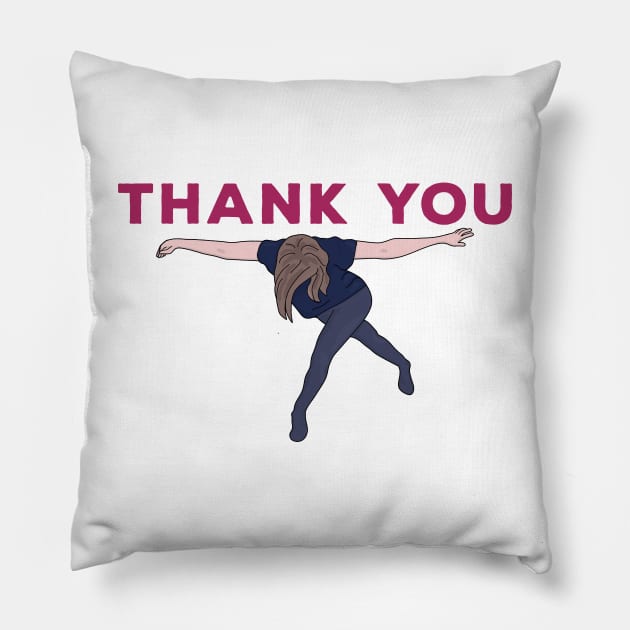 Thank You bowing funny meme Pillow by DiegoCarvalho