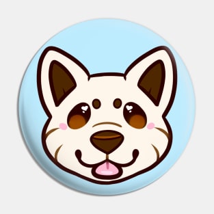 White Shiba Inu Face Pin