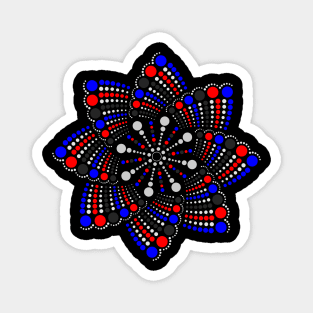 Seamless Repeating Geometric Mandala Dot Art Polyamory Pride Pattern Magnet