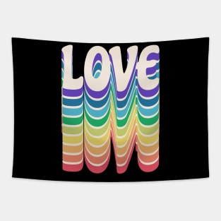 Retro Rainbow Love Tapestry