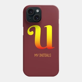 Letter U Initials Unique Name T-Shirt Phone Case