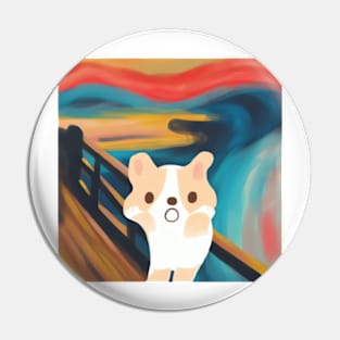 Corgi in The echo of The Scream Pin