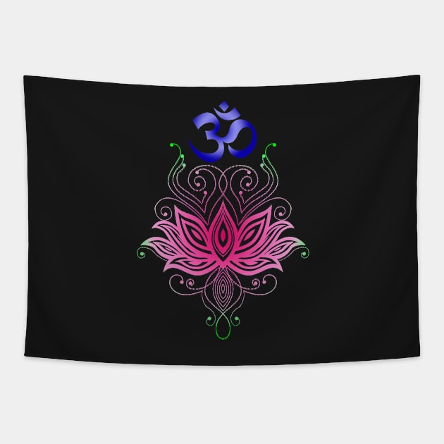 OM: Lotus Rangoli Tapestry by swarna artz