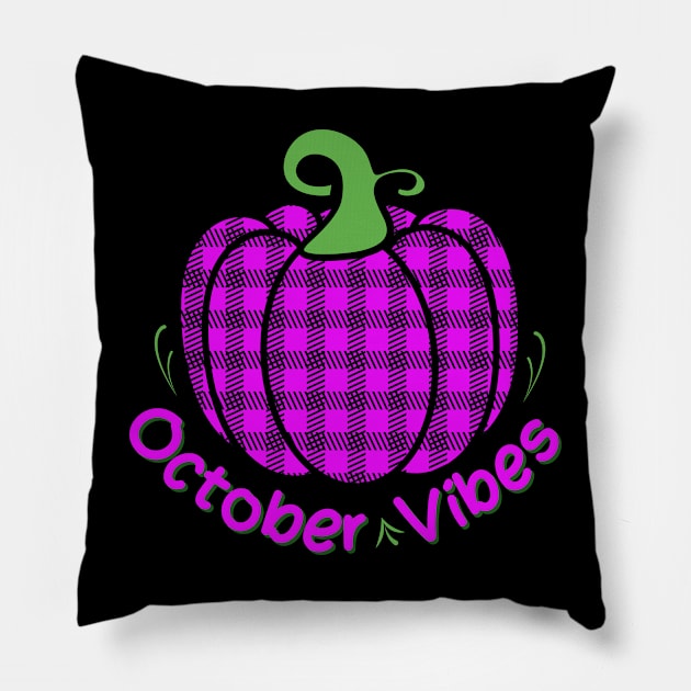 Pink Tartan Pumpkin Pillow by Miozoto_Design