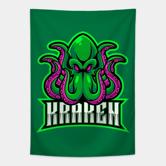 Go Team Kraken! Tapestry by machmigo