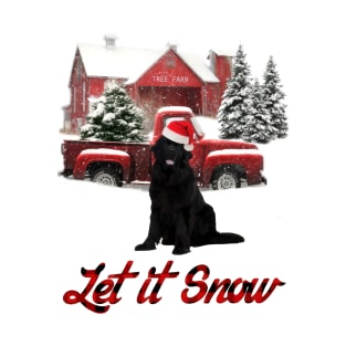 Newfoundland Let It Snow Tree Farm Red Truck Christmas T-Shirt