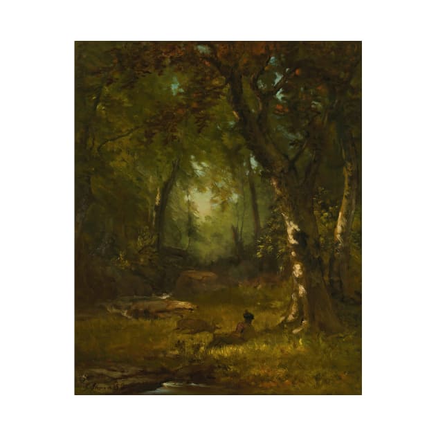 Landscape With Huntsman by George Inness by Classic Art Stall