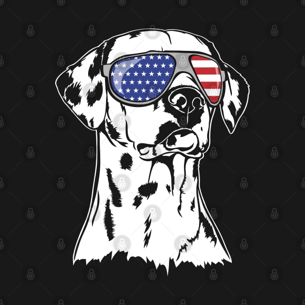 Proud Dalmatian American Flag sunglasses dog by wilsigns