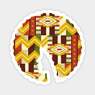 Afro Hair Woman with African Pattern, Black History Magnet