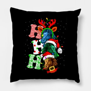 Horse Ho Ho Ho Christmas Pillow