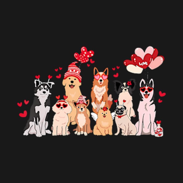 Valentine Dog Love Dog Lovely Dog Valentine's Day Boys Girls by Daysy1