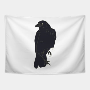 Black Crow perching Tapestry