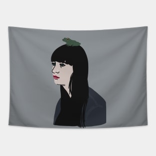 Cute and Funny Just a Girl Who Loves Frogs Women and Moms Tapestry