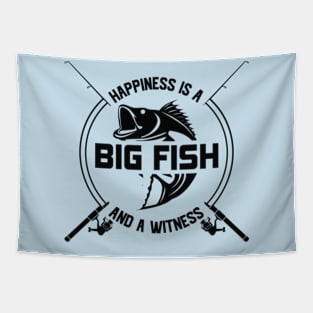 Happiness is a Big Fish and A Witness Funny Fishing Tapestry