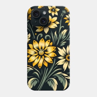 Yellow Floral Illustration Phone Case