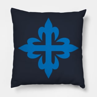 Flowered cross (blue) Pillow