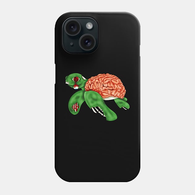 Zombie turtle Phone Case by Hooked on