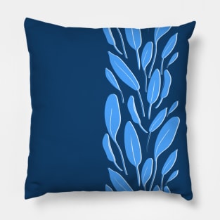 Floral pattern blue leaves Pillow