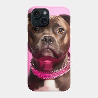 Staffy On A Pink Background Phone Case