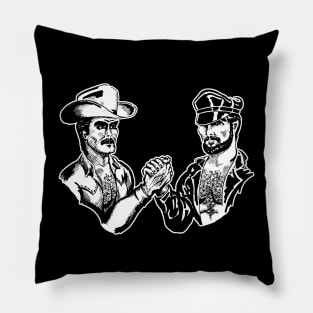 Partners Vintage Leather Gay Western LGBT NOLA Pillow