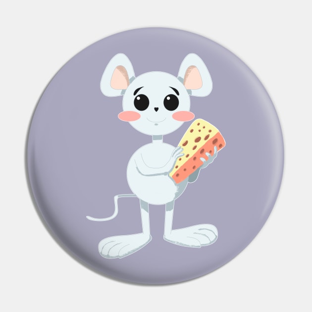 CUTE MOUSE WITH CHEESE Pin by droidmonkey