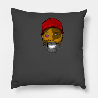 the face melted until one could see the skull Pillow