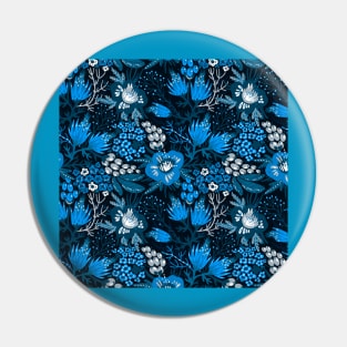 blue floral Pin