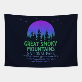 Great Smoky Mountains National Park Trees Moon Design Tapestry