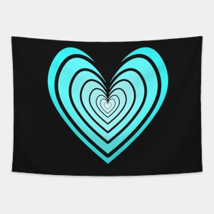 Rosy Heart (Bright Blue) Tapestry