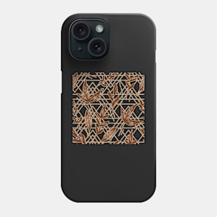 CUTE COOL BROWN PATTERN GEOMETRIC SHAPE LEAF SEAMLESS PATTERN Phone Case