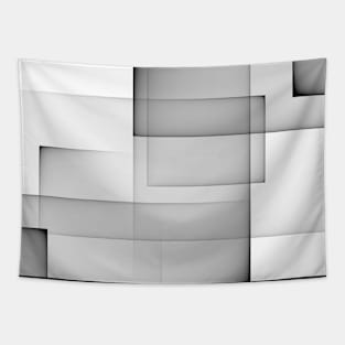 Abstract square and rectangle shapes illustration background Black and white Tapestry